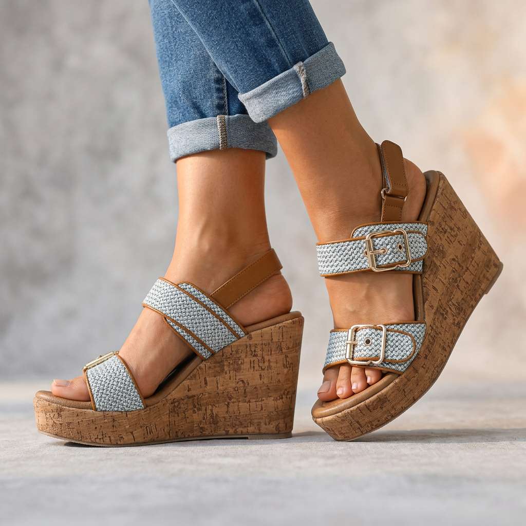 Jeanne | Sandales Compensées à Brides