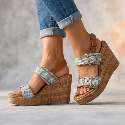 Jeanne | Sandales Compensées à Brides
