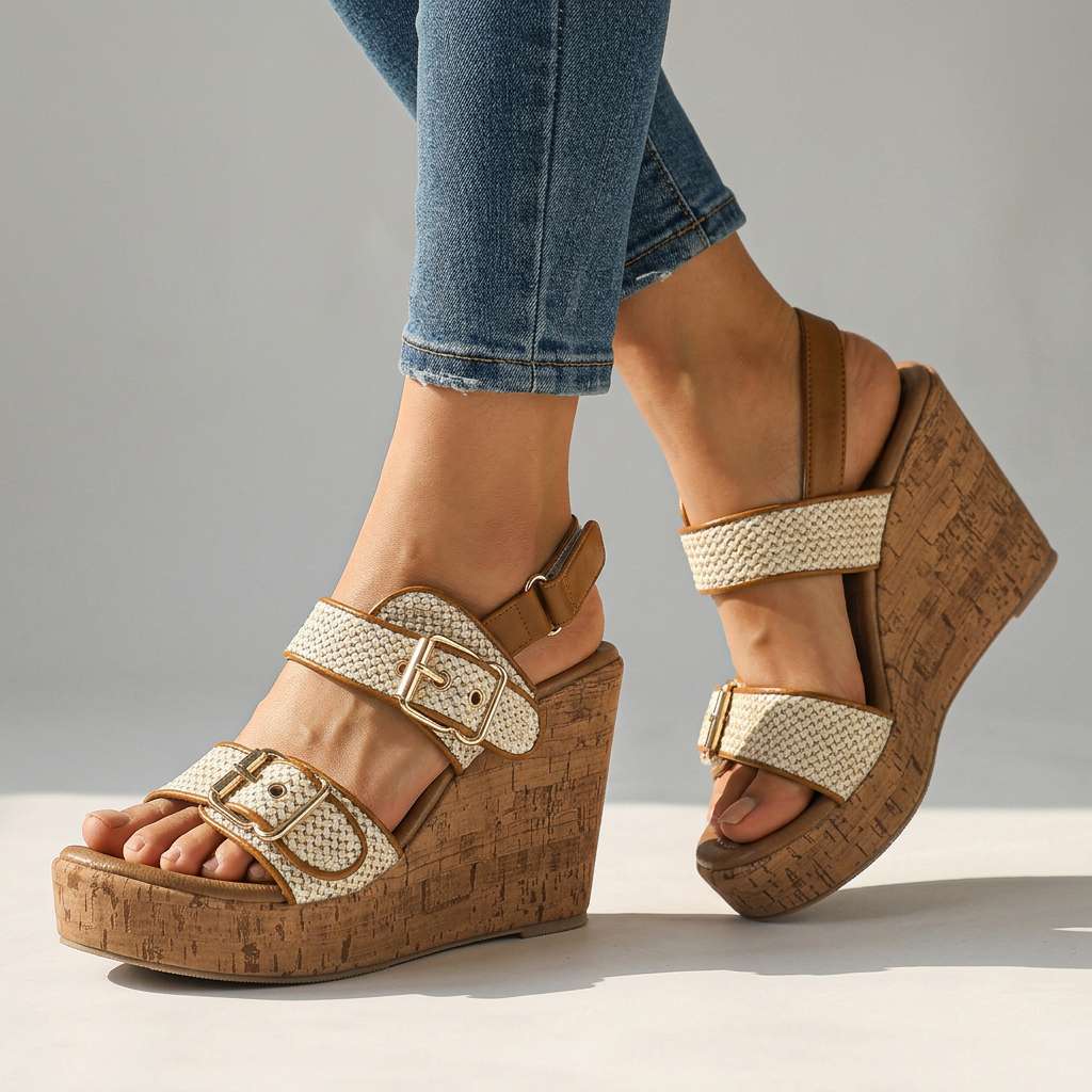 Jeanne | Sandales Compensées à Brides