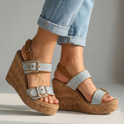 Jeanne | Sandales Compensées à Brides