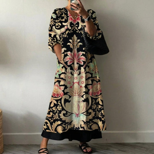 Anaïs | Robe Élégante à Motif Evi