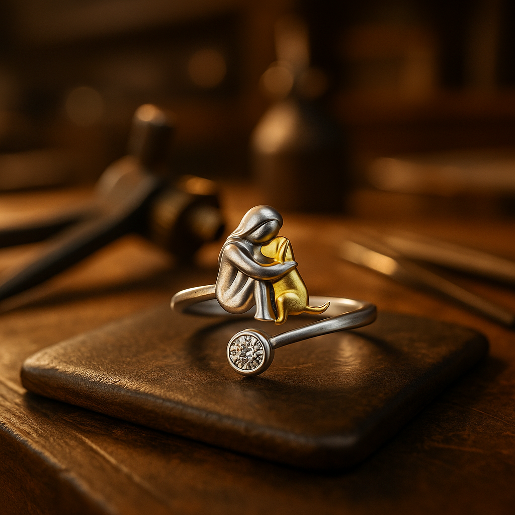 Azélie™ | Bague Étreinte Chien
