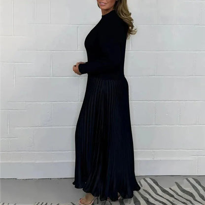 Énelyra™ | Robe Plissée Manches Longues