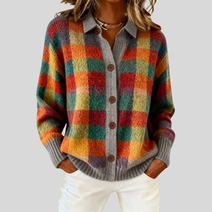 Isaline™ | Cardigan Carreaux Audacieux