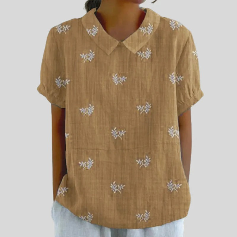 Élodine™ | Blouse Minimaliste Motif
