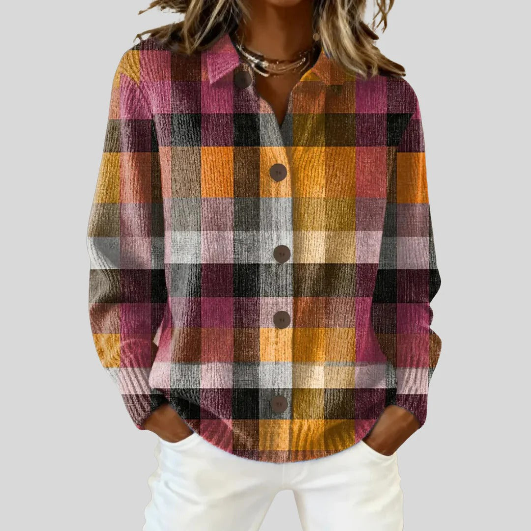 Isaline™ | Cardigan Carreaux Audacieux