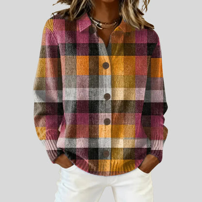 Isaline™ | Cardigan Carreaux Audacieux