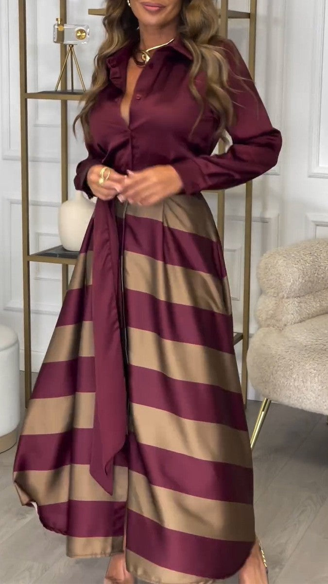 Marvielle™ | Robe Longue Rayée