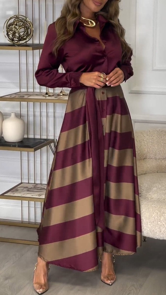 Marvielle™ | Robe Longue Rayée