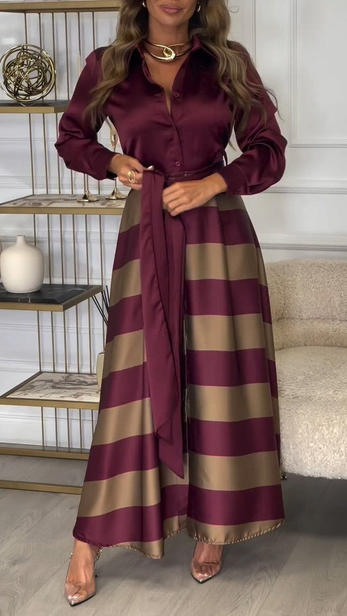 Marvielle™ | Robe Longue Rayée