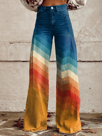 Chloé | Pantalon Élégant Rétro à Motif Zigzag