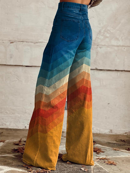 Chloé | Pantalon Élégant Rétro à Motif Zigzag