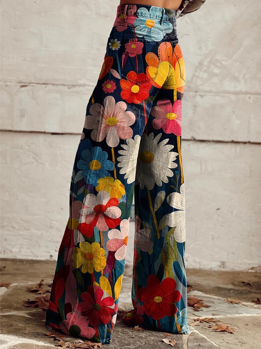 Manon | Pantalon Large à Motif Floral