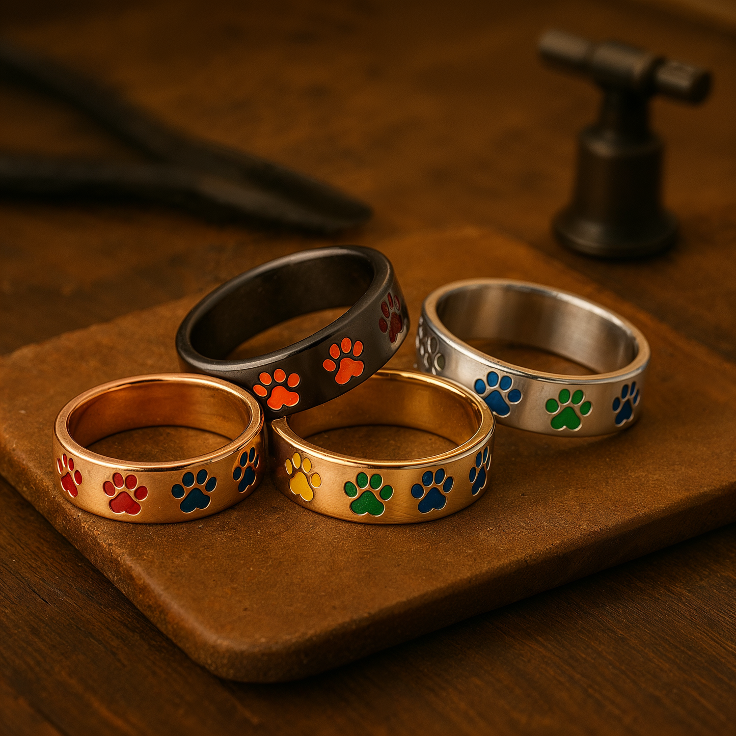 Amandine™ | Bague Patte Colorée