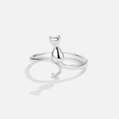 Léonie™ | Bague Chat Argent Ouverte