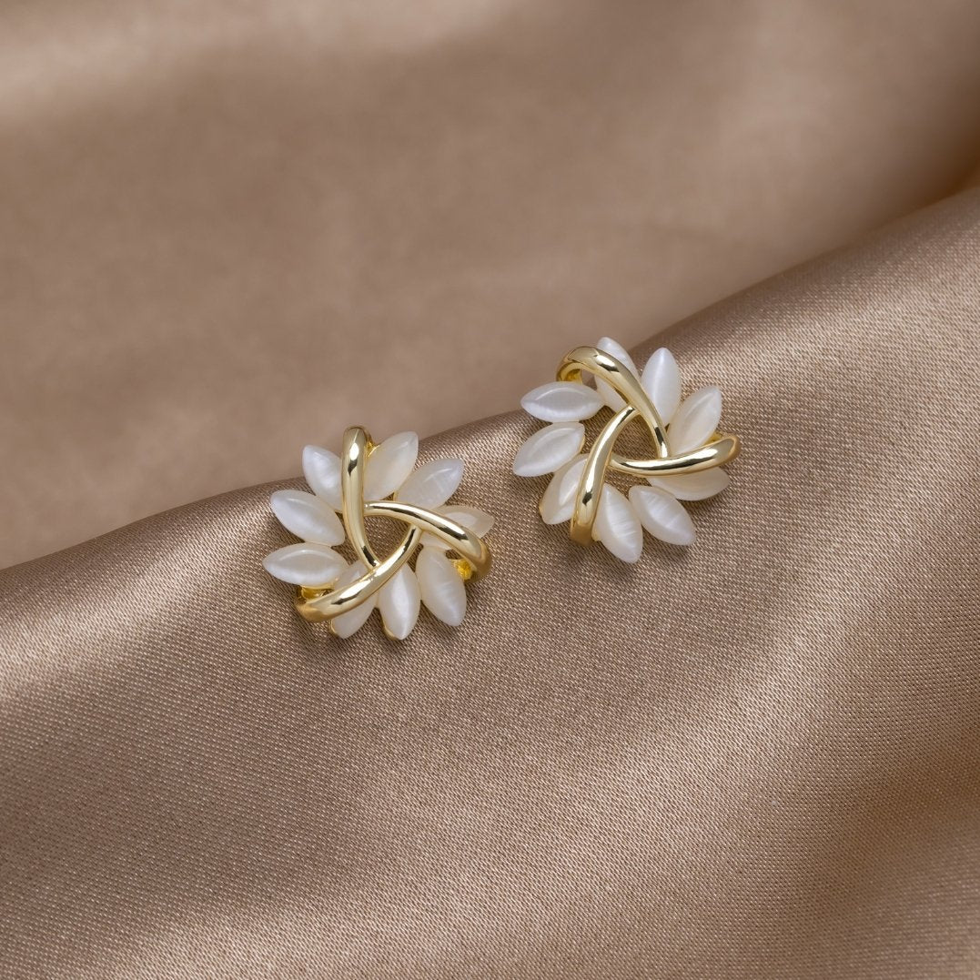 Lysandra™ | Boucles Fleur Opale Or