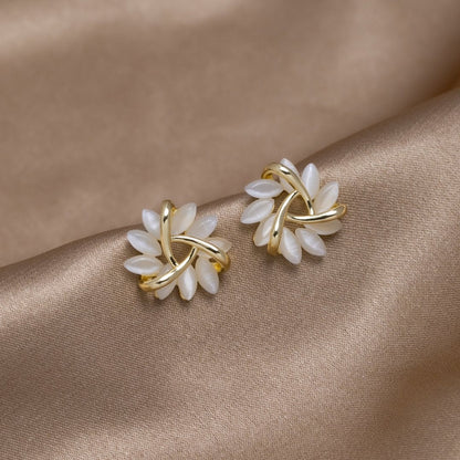 Lysandra™ | Boucles Fleur Opale Or