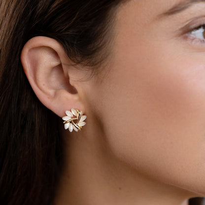 Lysandra™ | Boucles Fleur Opale Or