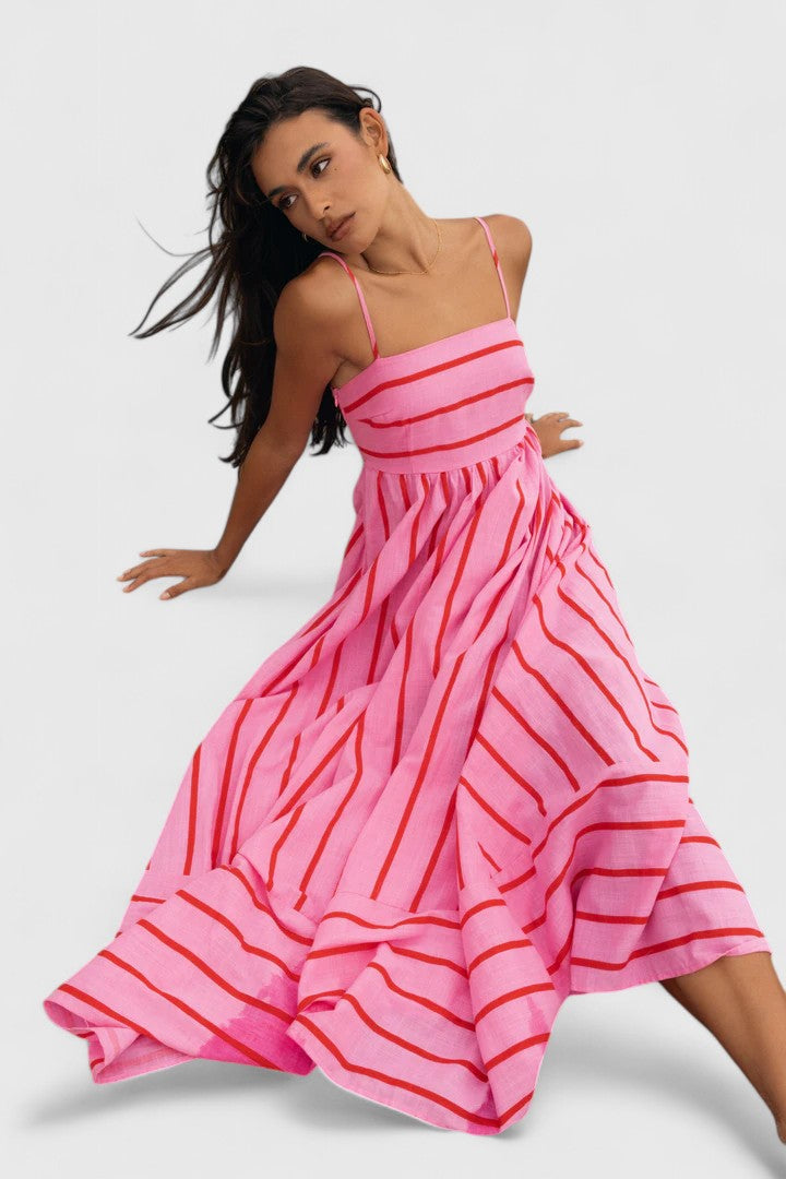 Zéliane™ | Robe Rayée Bretelles