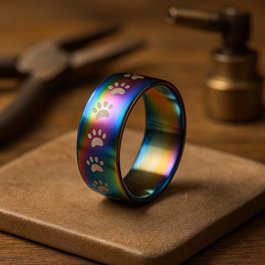 Roxane™ | Bague Patte Arc-en-ciel