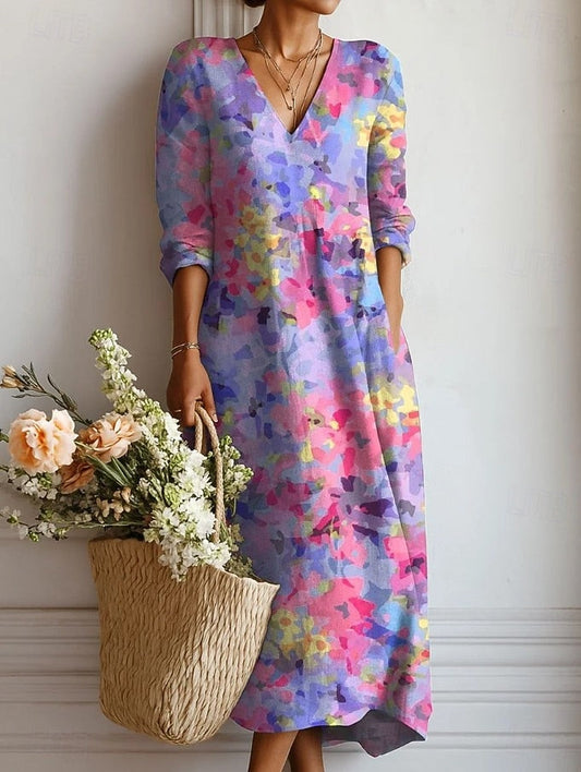 Amélia™ | Robe Artistique Florale Moderne