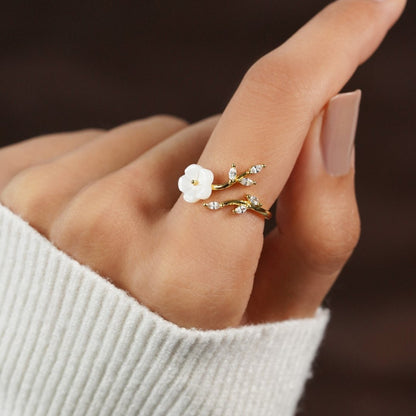 Élora™ | Bague Fleur Dorée