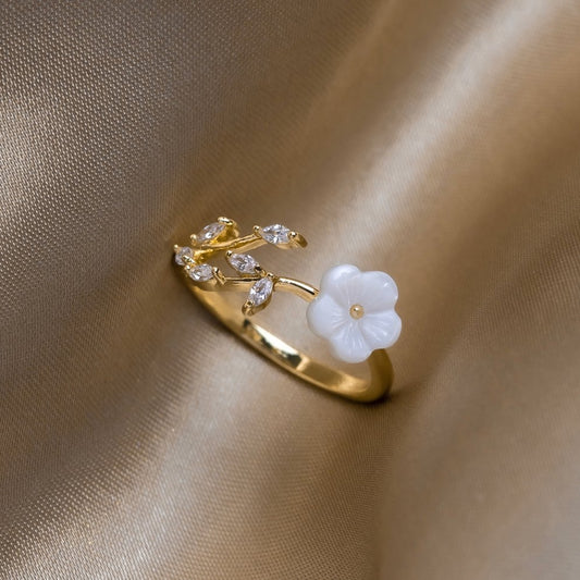 Élora™ | Bague Fleur Dorée