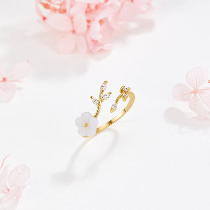 Élora™ | Bague Fleur Dorée