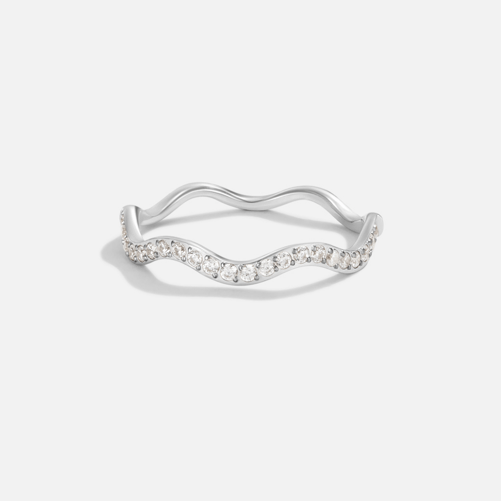 Élina™ | Bague Argent Ondulée