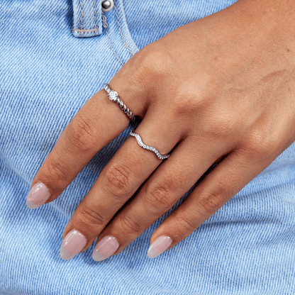 Élina™ | Bague Argent Ondulée